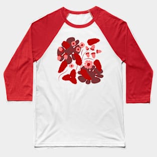 Folk floral art print  Flowers abstract art  poster Baseball T-Shirt